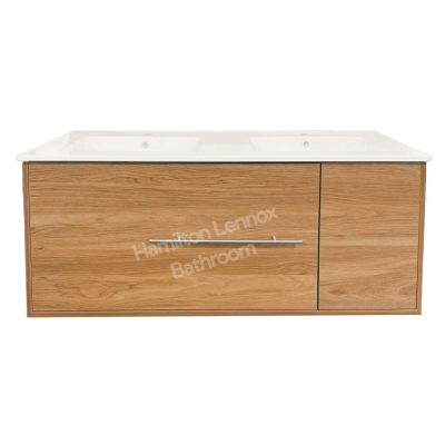 Vanity - H1200WH - Wall Hung 1200mm - Wood Grain - Double Basin